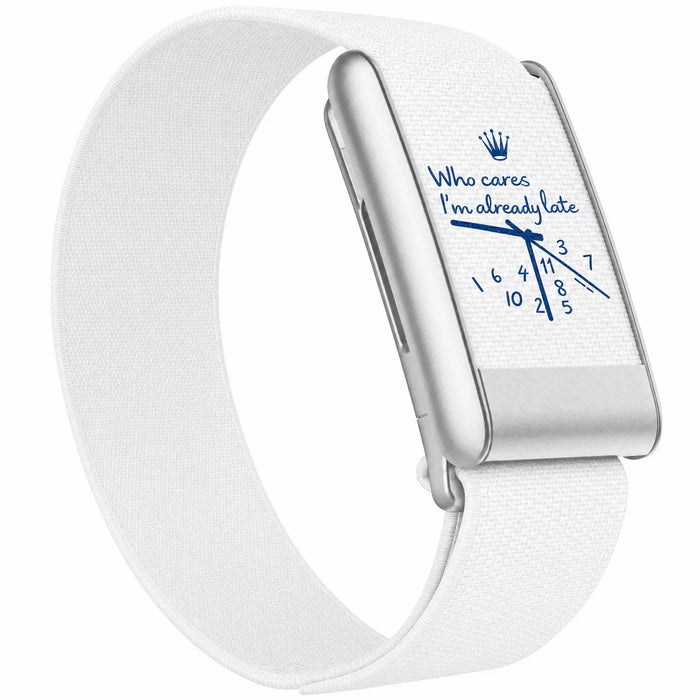 Bracelet tissé Blanc — clip argent