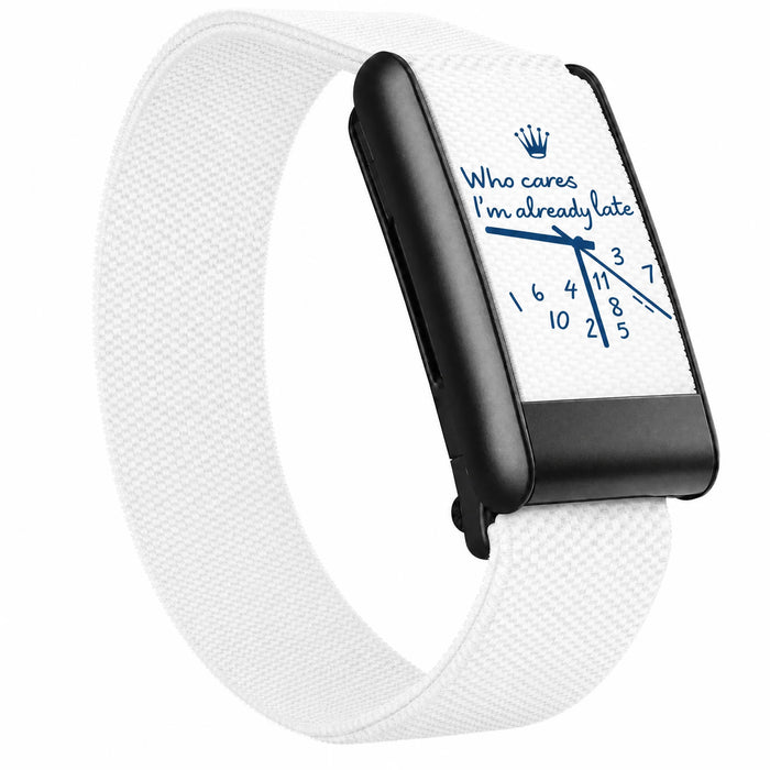 Bracelet tissé Blanc — clip noir