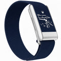 Bracelet tissé Bleu marine — clip argent