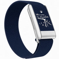 Bracelet tissé Bleu marine — clip argent
