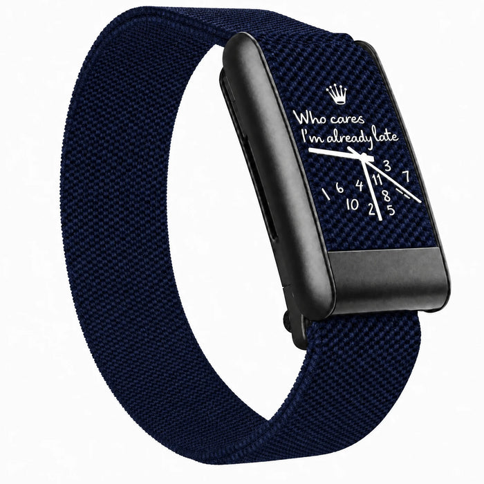 Bracelet tissé Bleu marine — clip noir