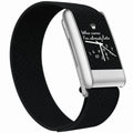 Bracelet tissé Noir — clip argent