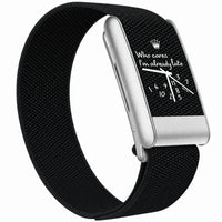 Bracelet tissé Noir — clip argent