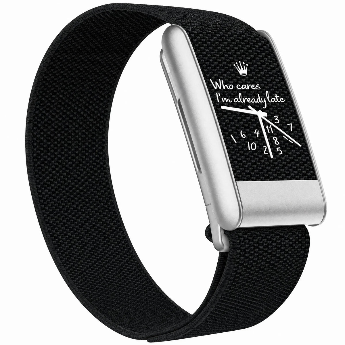 Bracelet tissé Noir — clip argent
