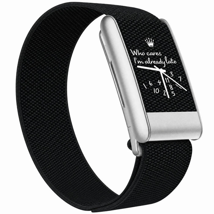 Bracelet tissé Noir — clip argent